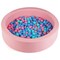 Kids Round Ball Pit with 200 Ocean Balls PU Leather, 41.5” Diameter, 25D Sponge Cushion